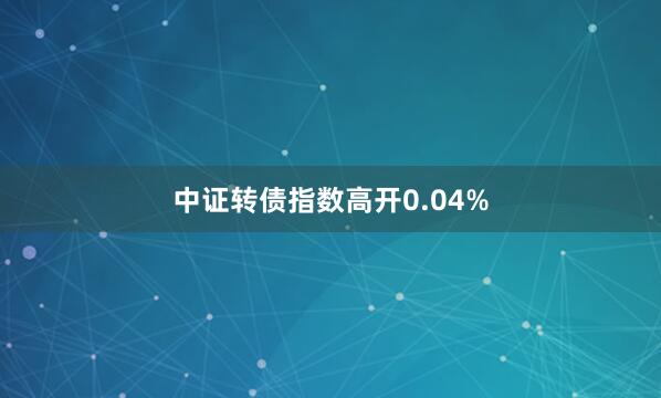 中证转债指数高开0.04%